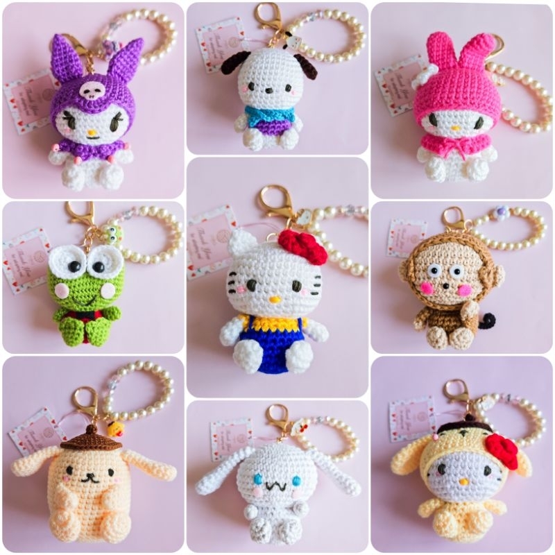 Gantungan Hello Kitty และผองเพื่อน Amigurumi Bag/Key Chain, พวงกุญแจตัวละคร Sanrio, พวงกุญแจ Hello K