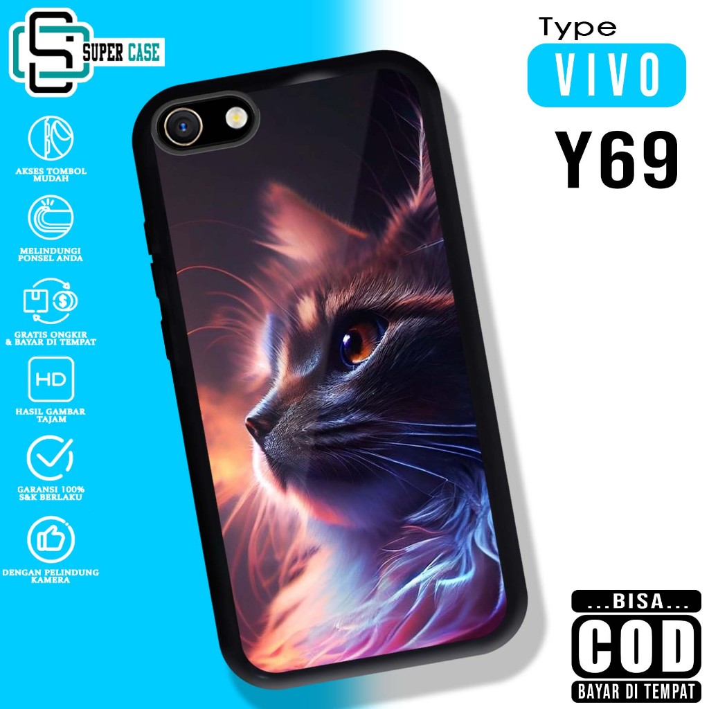 VIVO Y69 SuperCase Motif Case [KCG] เคสมือถือกระจกเคลือบเงาแบบกําหนดเอง Softcase กระจกเคลือบเงา CAN 
