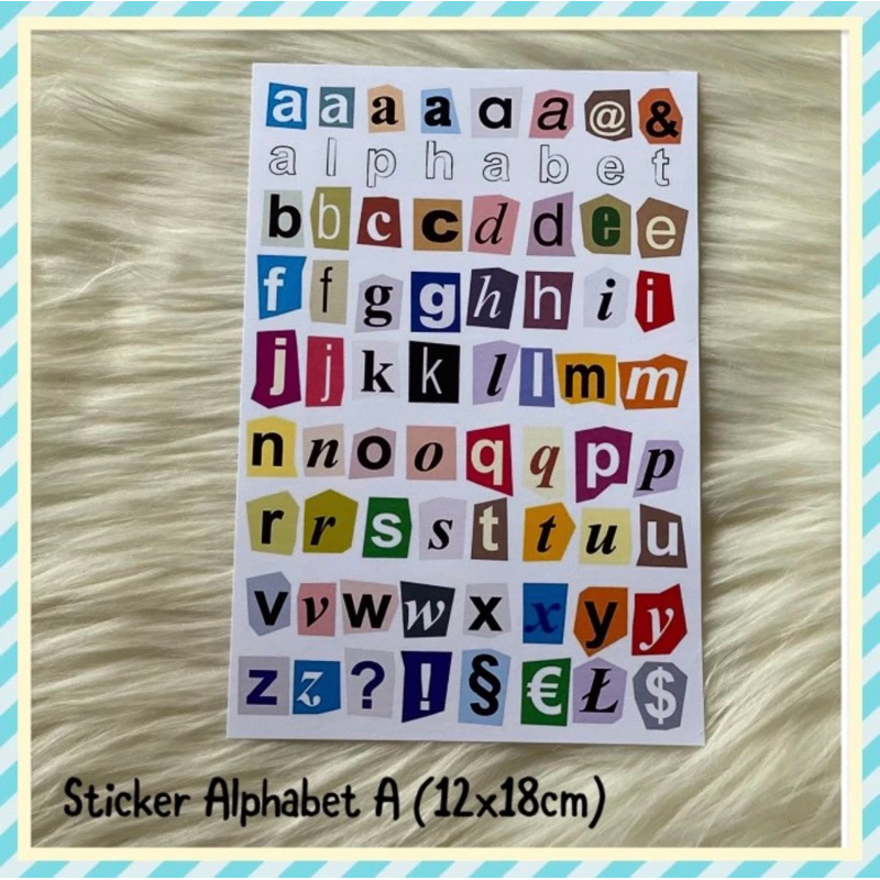 สติ๊กเกอร์ตัวอักษรตัวอักษรผิวมัน(ยังไม่ได้ตัด)