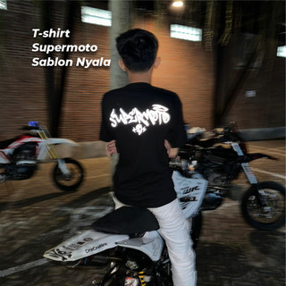 T-shirt Supermoto Reflective Nyala jika terkena cahaya outfit supermoto crf klx wr155 keren
