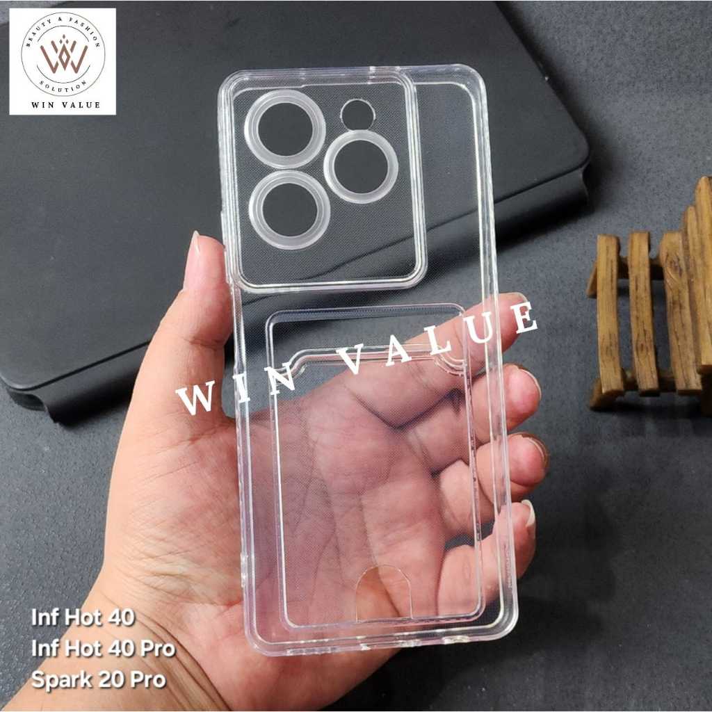 Infinix Hot 40 Infinix Hot 40 Pro Clear Card Case Card Slot Case Infinix Hot 40 Infinix Hot 40 Pro