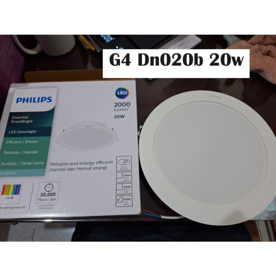 Philips โคมไฟ LED DN020B 20W 20watt PANEL Downlight CW 6500k G4