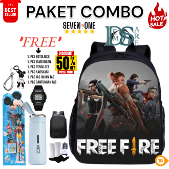 DS0145 FREEFIRE - กระเป๋าเป้ SCHOOL PREMIUM BOYS AND GIRLSCHOOL, LAST FF SCHOOL BAGS