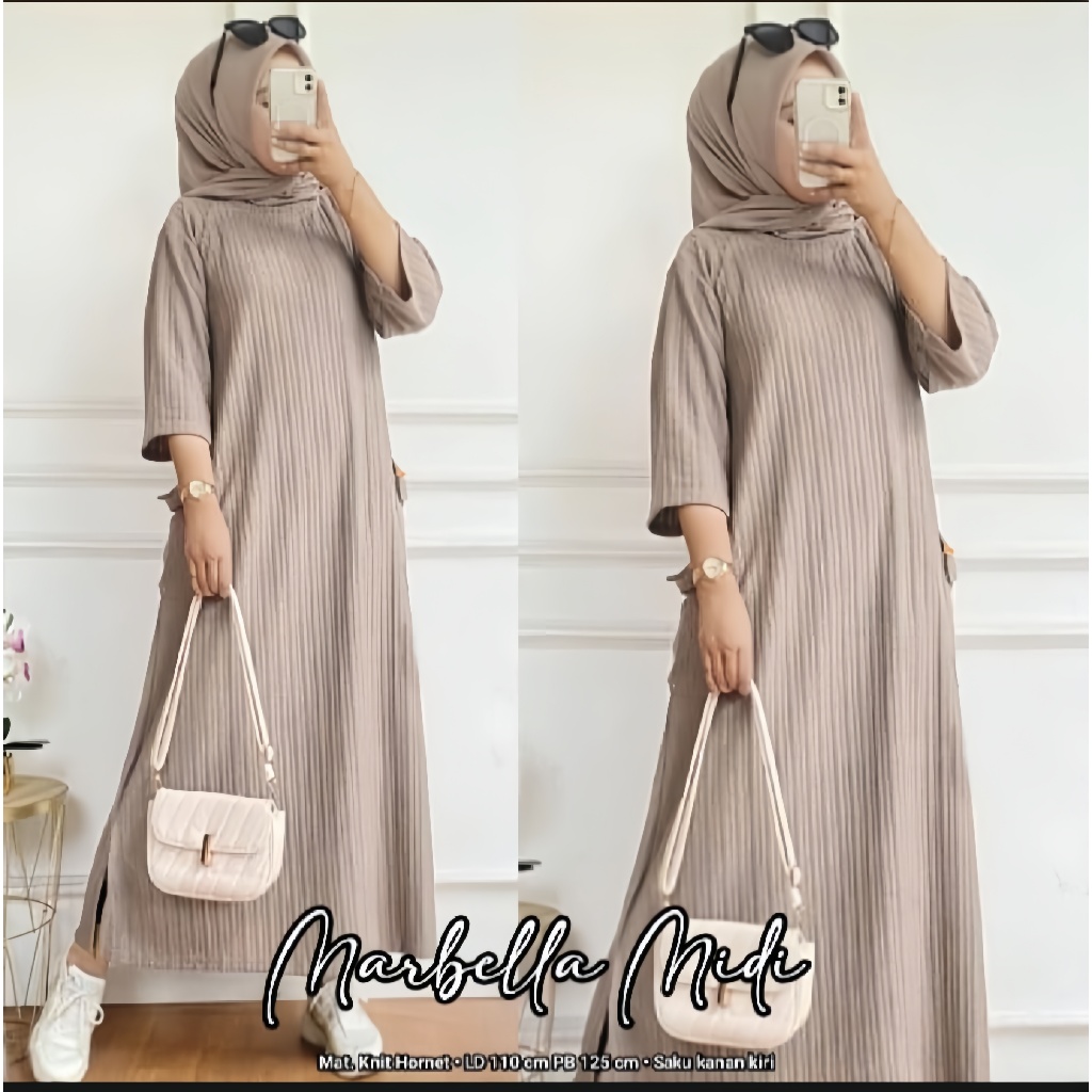 Vara Midi Dress Maxy Knit Hornet Premium Marbella กระเป๋าข้างรุ่นคาร์โก้ล่าสุด