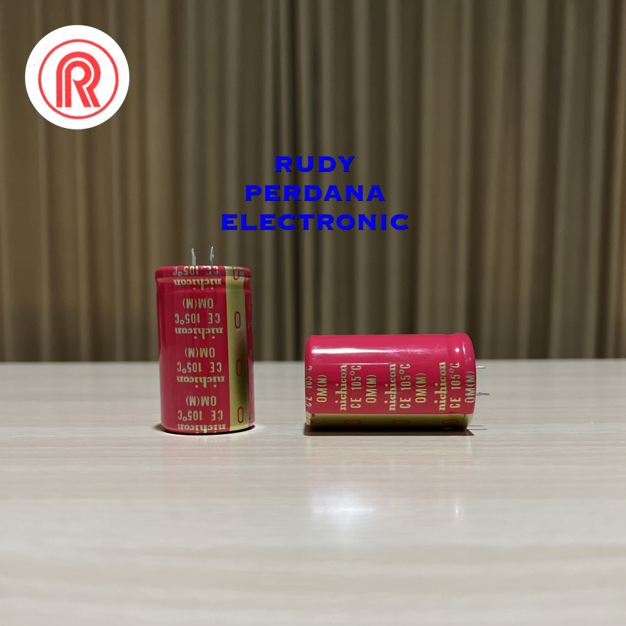 ตัวเก็บประจุ ELCO ELKO 10000UF 50V 10000 UF 50 VOLT NICHICON RED OM (M)