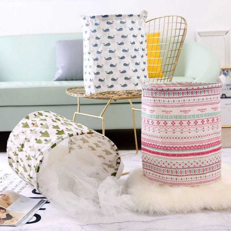 ZO42 ROUND CLOTHES BASKET LAUNDRY BASKET STAGE BASKET LAUNDRY BAG