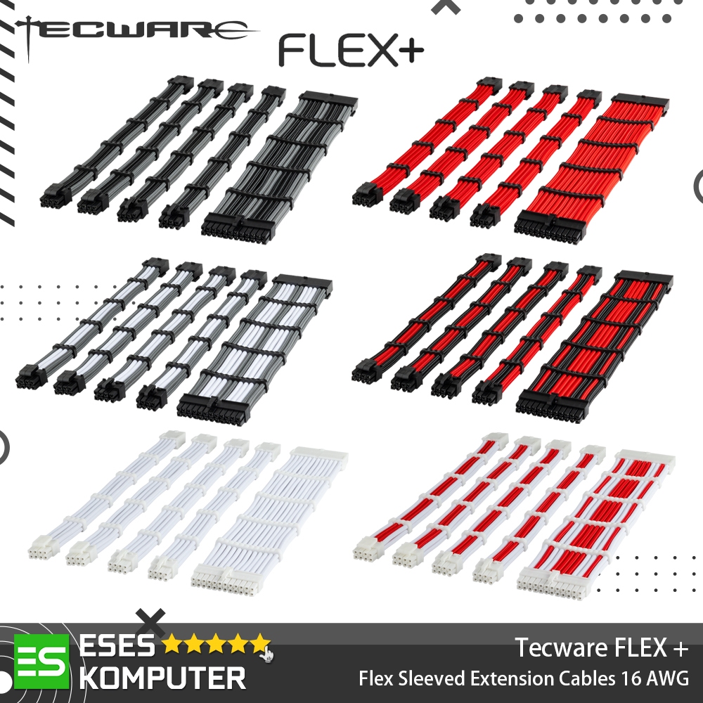 ชุดสายเคเบิลต่อขยาย PSU Tecware Flex+ PLUS Sleeved