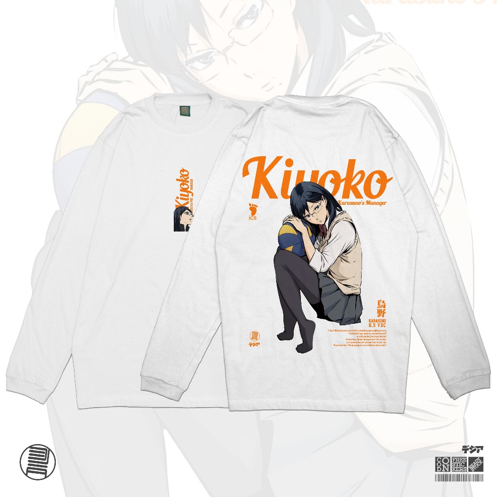 แขนยาว Kaos Kiyoko Shimizu Karasuno Manager Haikyuu Volleyball Club อะนิเมะมังงะเสื้อยืดญี่ปุ่น Wibu