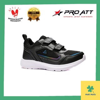 Sepatu Sekolah Anak Cowok Cewek SD SMP Hitam Putih  Perekat Original PRO ATT Sneakers Casual Anak