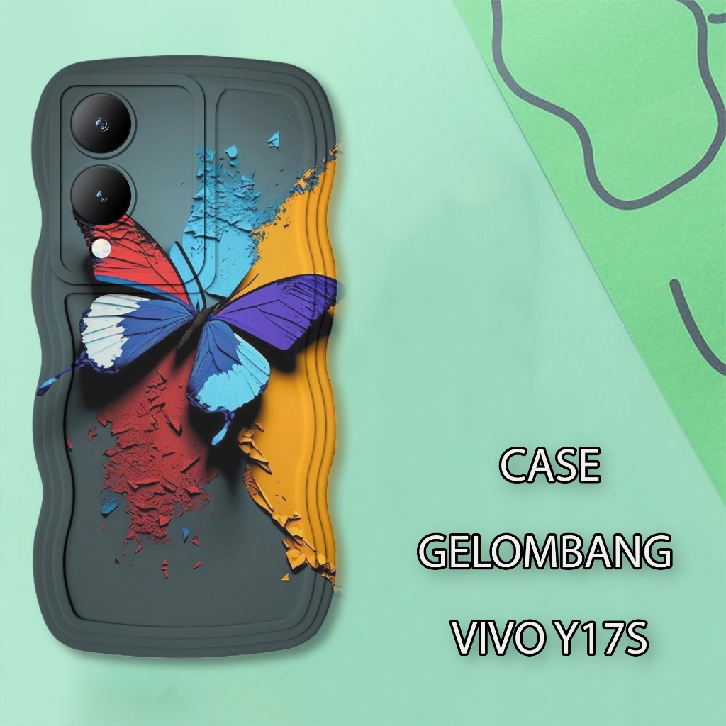Soft Case WAVE Hp VIIVO Y17S - เคสกล้อง Pro - เคสแฟชั่น Butterfly Motif - เคสโทรศัพท์มือถือและผิว - 