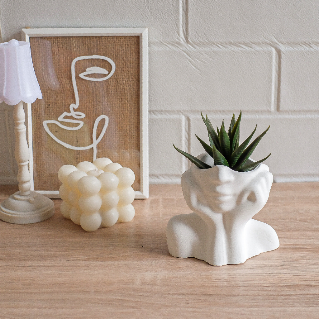 UNIQUE NORDIC PEOPLES FACE FLOWER VASE SCANDINAVIAN CEMENT การก่อสร้างจอแสดงผล AESTHETIC MOST DELICIOUS KEPAA FLOWER WASH