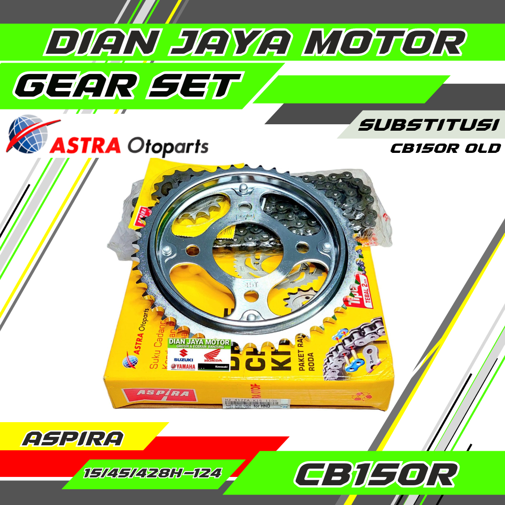 CB150R OLD STREET FIRE K15 GEAR 15T/45T ORIGINAL ASTRA ASPIRA H2412PA-K15-110H
