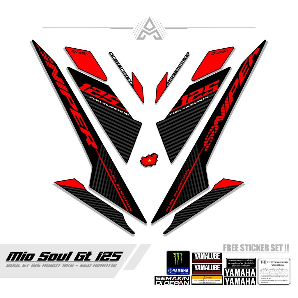 STRIPING MIO SOUL GT 125 / MTF 58 / สติ๊กเกอร์ EGO AVANTIZ 125 / สติ๊กเกอร์ / สติ๊กเกอร์ / MX Z / ST