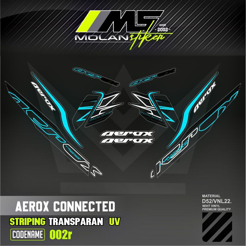 Decal สติกเกอร์ Striping Variation โปร่งใส Uv Aerox 155 เชื่อมต่อ Motif Ori Cyber City 2024 Aerox Cy