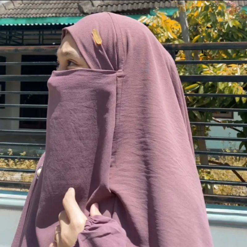 ผ้าคลุม French khimar sharia L uk/85cmx100cm cringkel airflow khimar syari