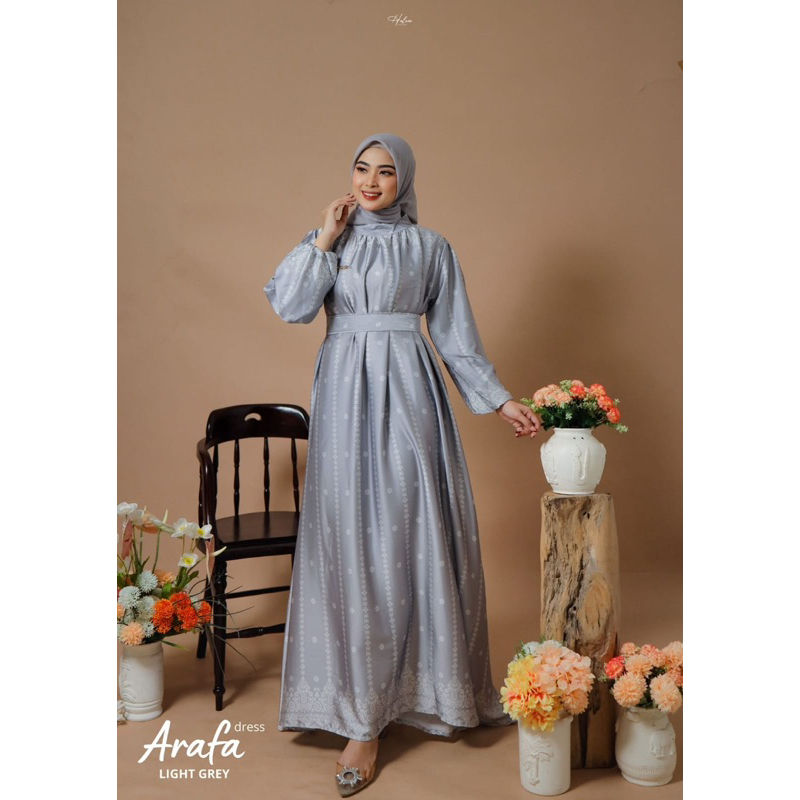 ARAFA DRESS HALWA by ELVA FAELA GAMIS SILK SATIN PREMIUM COOL SOFT