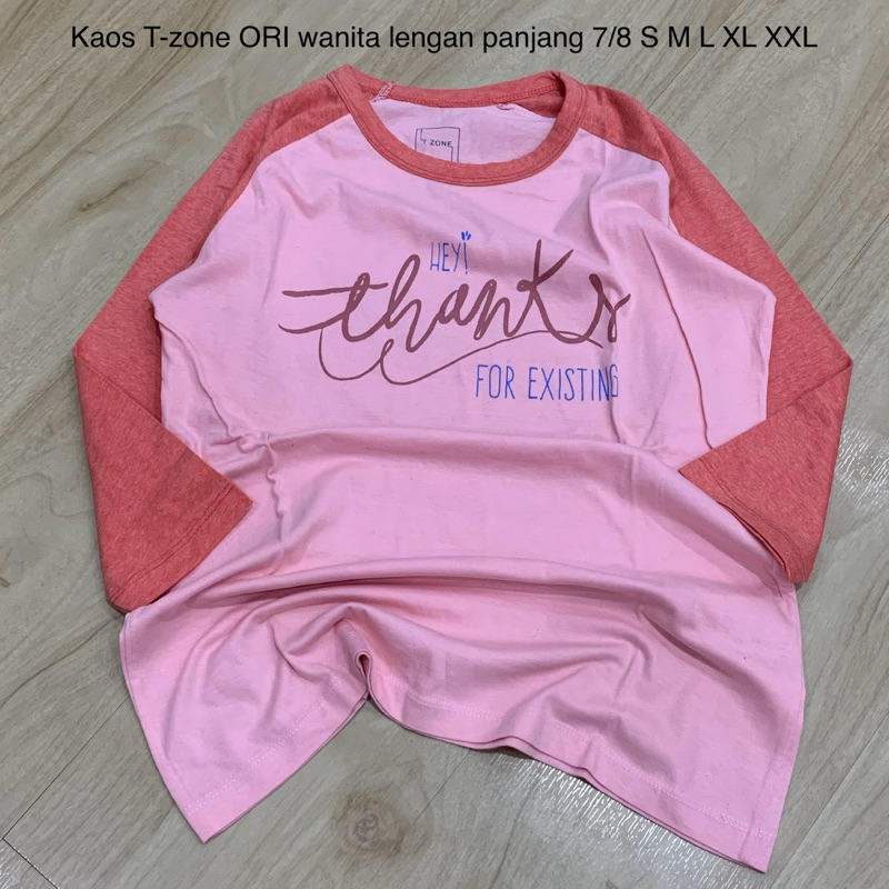 Original T-zone เสื้อยืดแขนยาวผู้หญิง 7/8