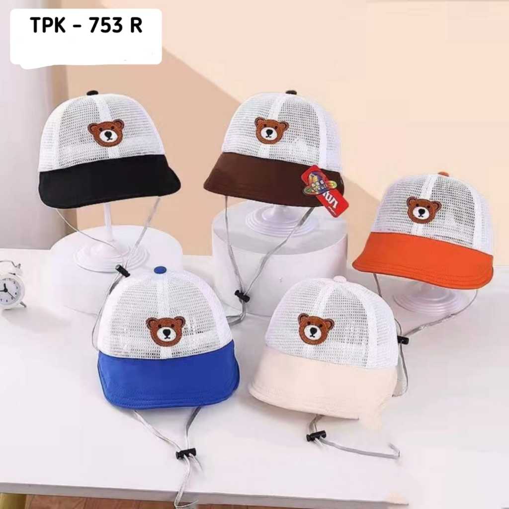 หมวกกลมเย็บปักถักร้อยหมีผสม Ekubo TPK- 753 R