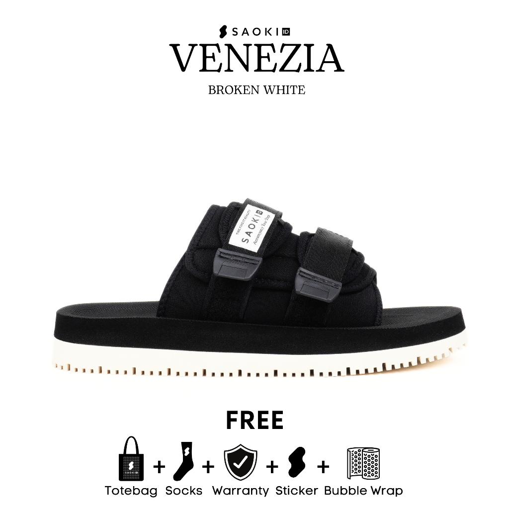 SOKI - รองเท้าแตะสไลด์สําหรับเดินทางของผู้หญิงของผู้ชาย Venezia Broken White Slop Slip On Sandals