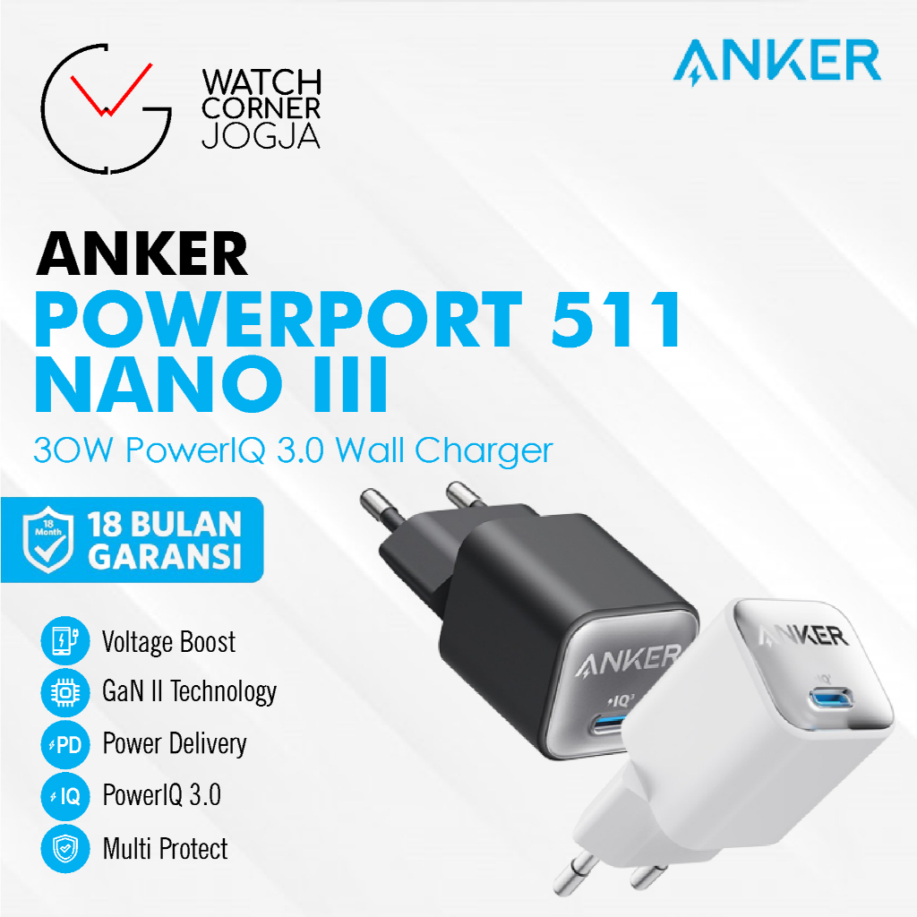 Anker Powerport Nano II 30W Wall Charger Type C PD IQ Gan II - A2665