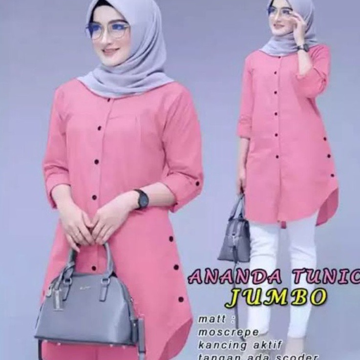 KEMEJA ล่าสุด Ananda Tunic เสื้อเชิ้ตมุสลิมผู้หญิงดีไซน์ร่วมสมัยสําหรับ Casual หรือ Official CODE S7