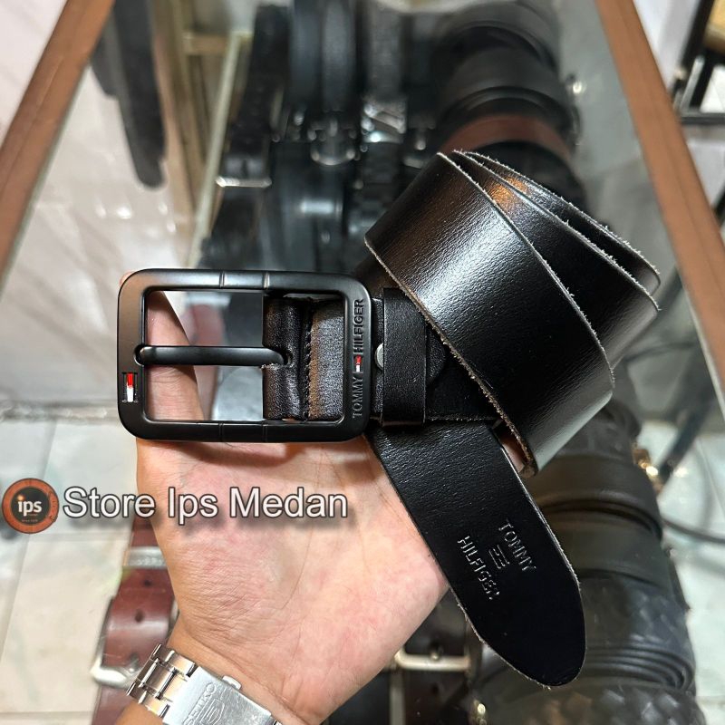 เข็มขัดผู้ชาย Tommy Hilfiger Black Italy