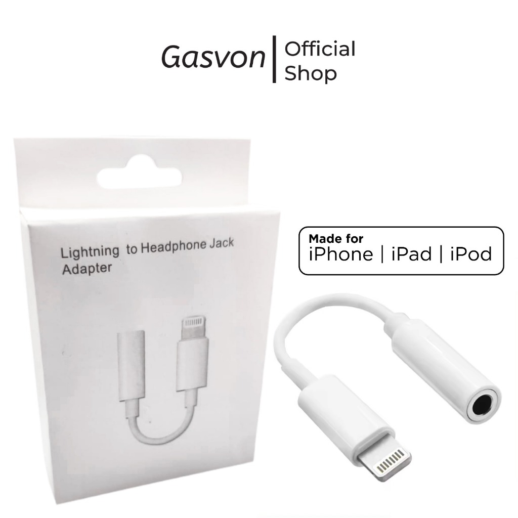 Gasvontech - Lightning To Audio Jack Adapter 3.5 มม.AUX หูฟัง OTG สําหรับ iphone 7 8 X XS XR 11 12 13 14