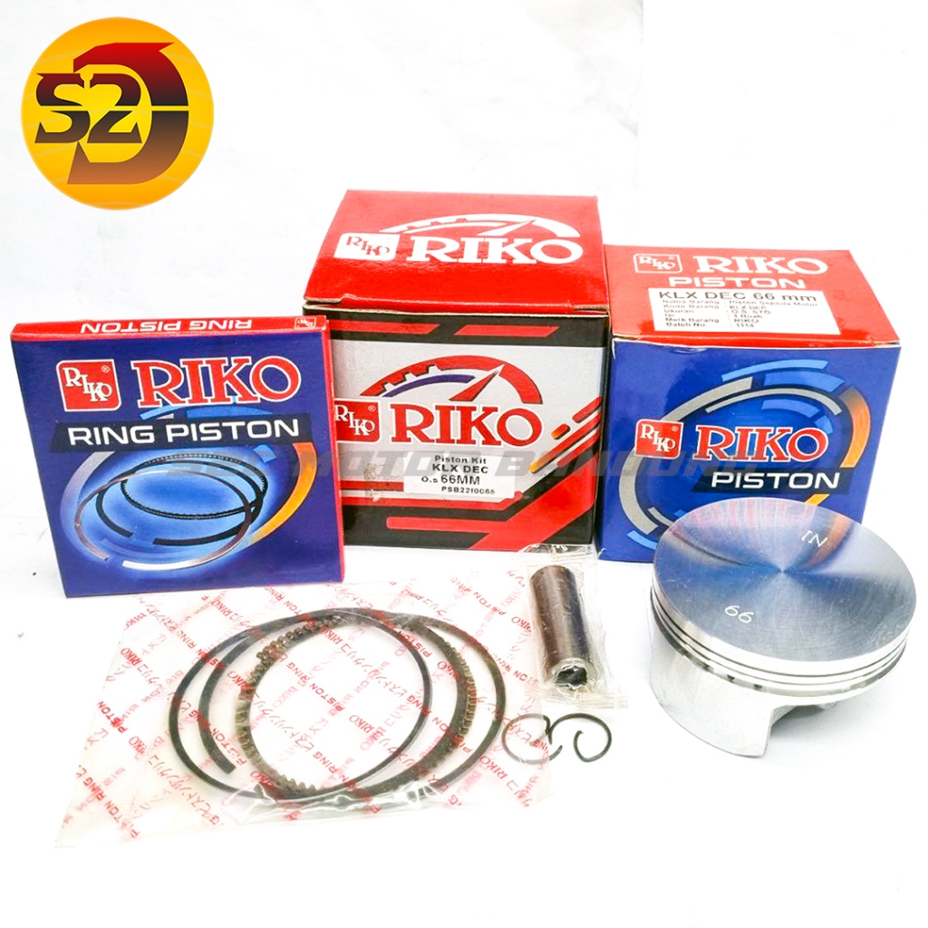 PISTON KIT KLX DEC FLAT RAW BORE UP RIKO PEN 14