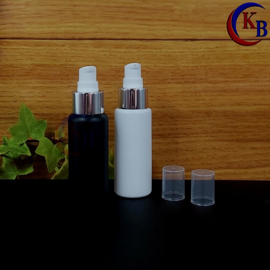 คอเงินครึ่งหมวก 60ML ขวดบําบัดด้วยปั๊ม / ขวดพลาสติก HDPE 60ML