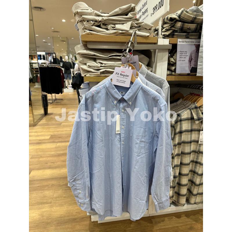 ข้อเสนอพิเศษ KEMEJA - เสื้อเชิ้ต Oxford สําหรับผู้ชาย 17 SEP | UNIQLO Regular Fit แขนยาว