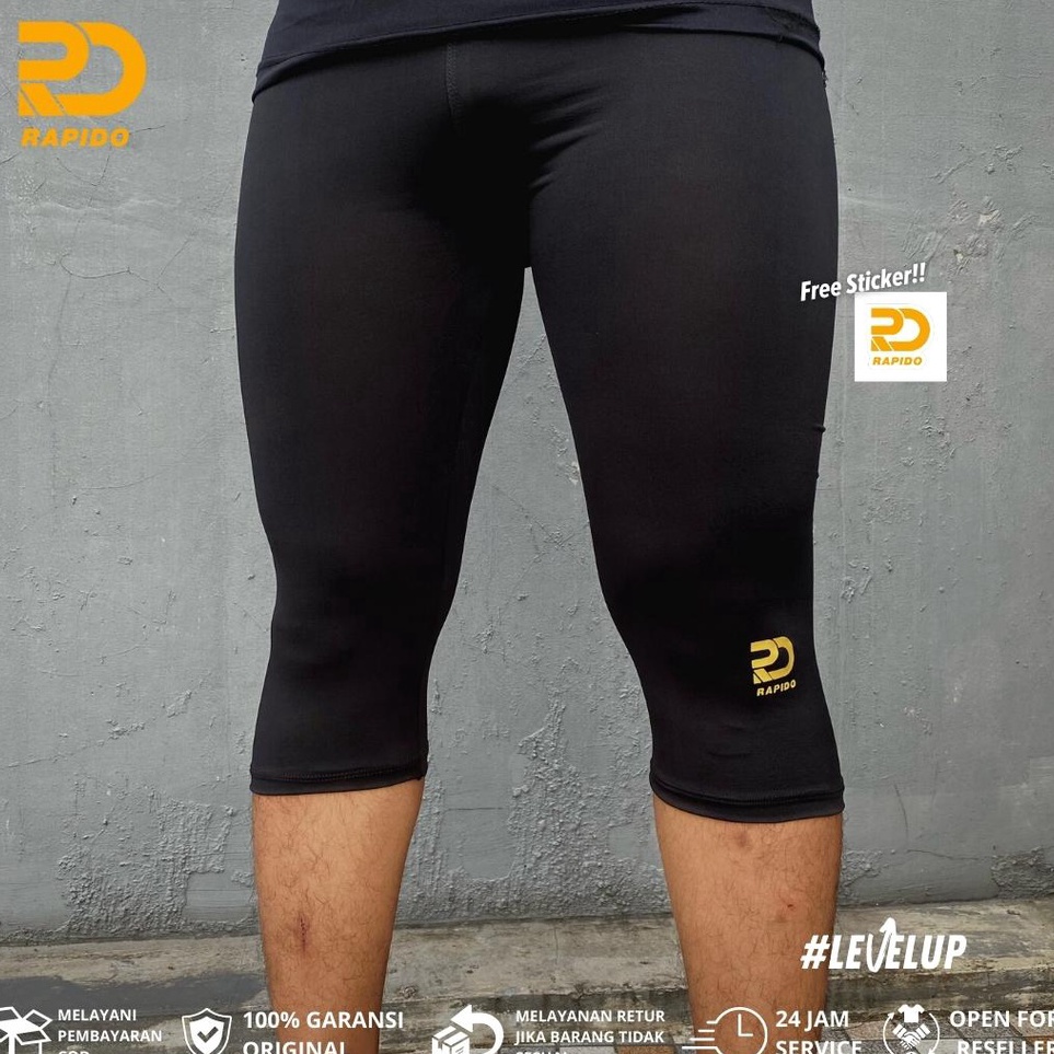รุ่นพิเศษ Rapido Baselayer Leggings 34 Stretch Spandex ชุดชั้นในกีฬาผู้ชาย Original Rapido Sportwear