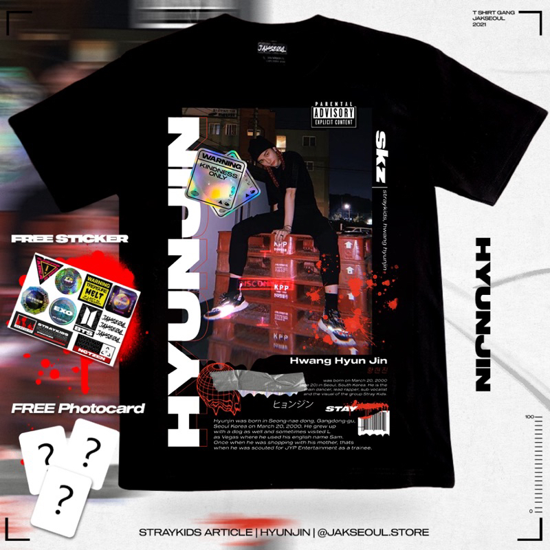 เสื้อยืด Straykids Hyunjin โดย Jakseoul