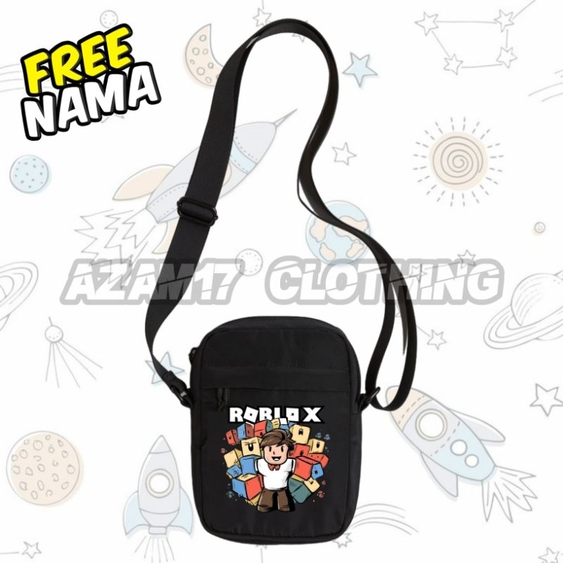 ใหม่ล่าสุด ROBLOX เด็ก SLING BAG SLING BAG ฟรีชื่อ/เด็ก SLING BAG ROBLOX GAME LOGO ROBLOXS