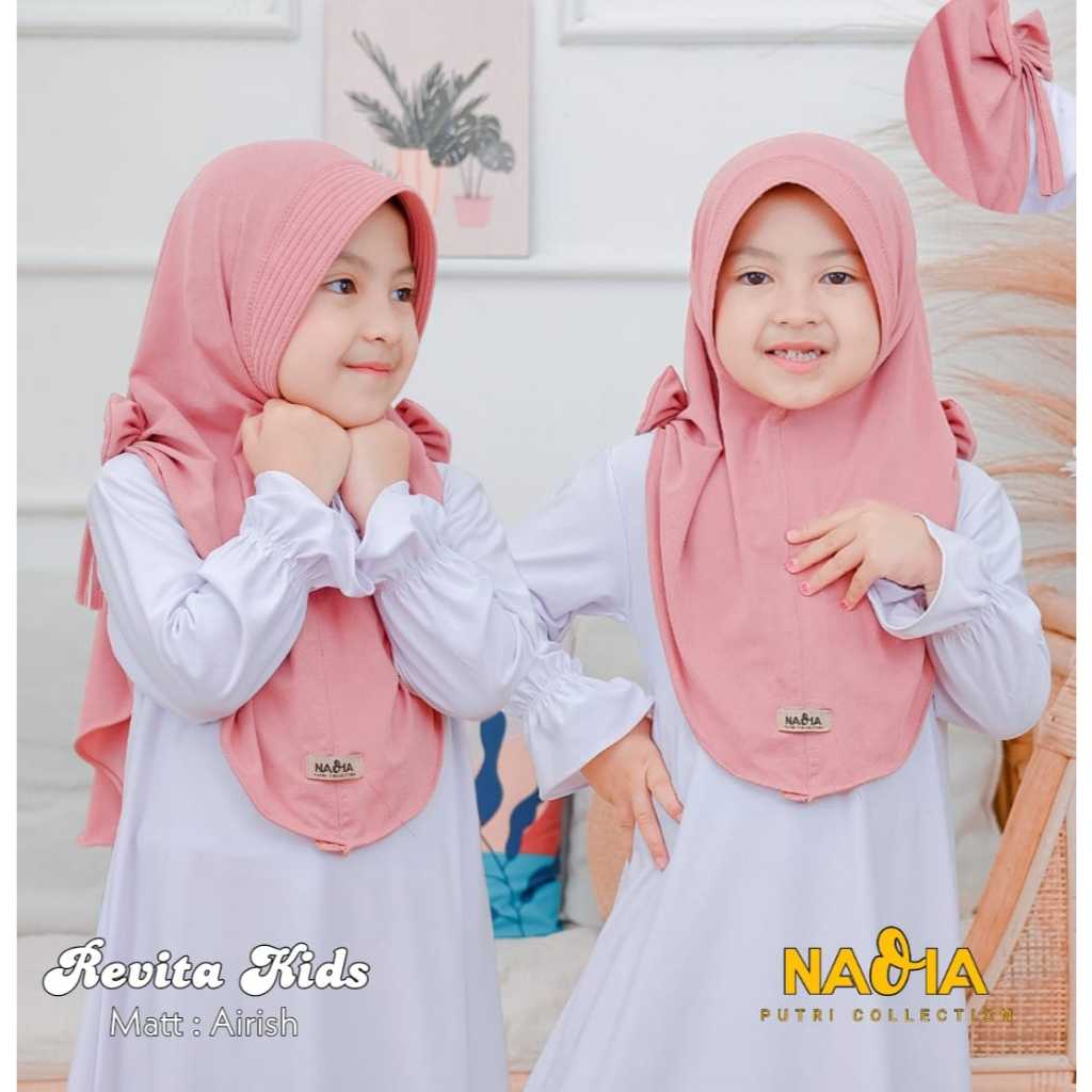 AliMaMa - KIDS REVITA - ฮิญาบเด็กผู้หญิงสําเร็จรูปสมัยใหม่น่ารัก, เสื้อแข่ง Airis, Airish Medan