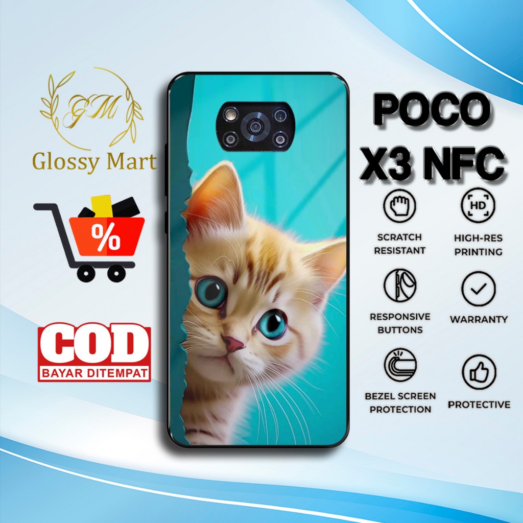 เคส P0C0 X3 NFS ล่าสุด - P0C0 X3 NFS Casing - cute Cat Motif - Premium Glossy Hardcase - Softcase Hp