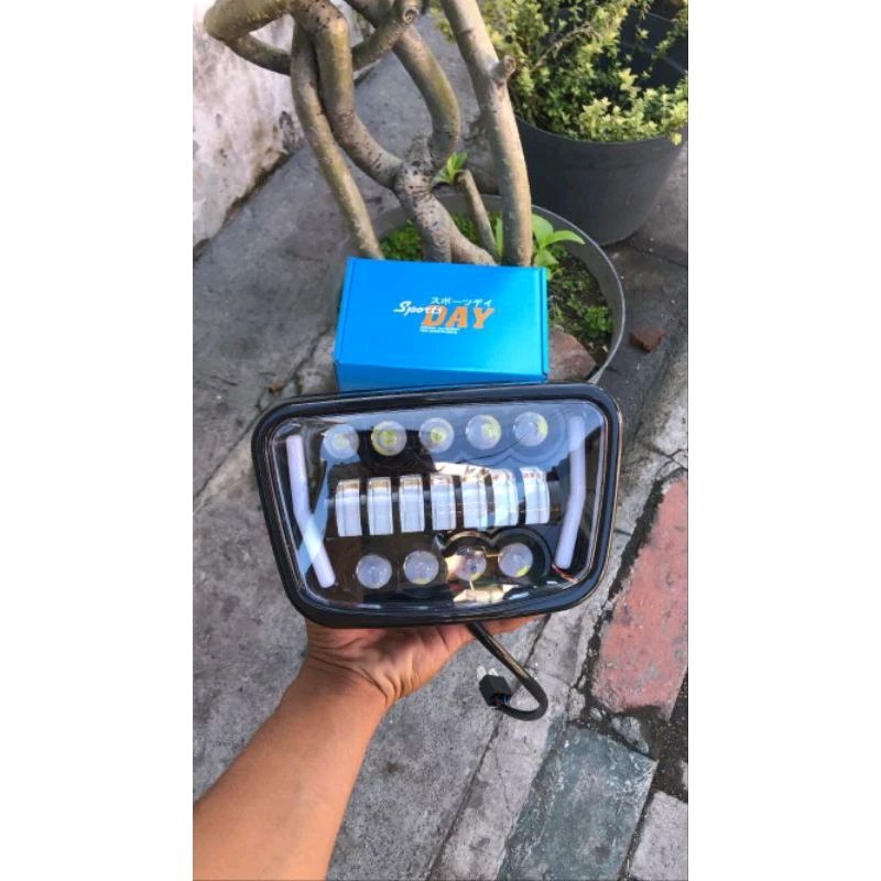 Daymaker Reflector Rx king Senja Biru Plus Sein Set Batok Rx King ไฟหน้าใหม่ Rx King Led Daymaker Rx