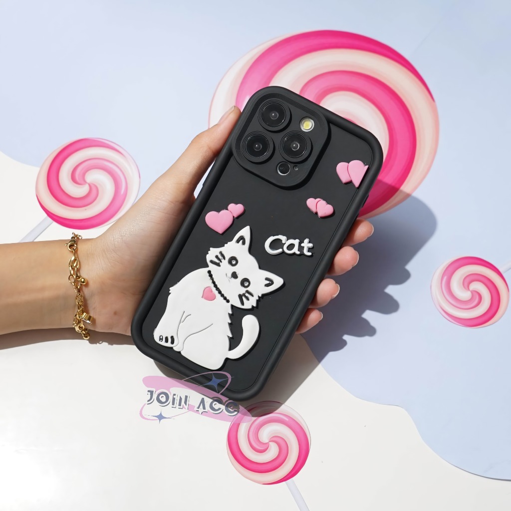 Softcase 3D Cat Miauw Vivo Y17S V29 5G Y27 V27 V25 S1PRO Y20 Y91C Y91 Y22 Z1PRO Y02 Y16 Y12 Y15S V15