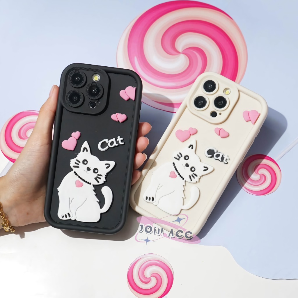 Softcase 3DแมวMiauw Realme C51 C53 C55 C35 C30 C31 C11 OLD C11 2021 C12 C20 C15 C21Y C17 Realme 7 8 