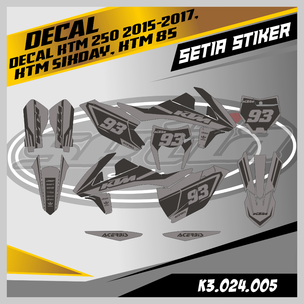 DECAL KTM 250 2015-2017/KTM SIXDAY/KTM 85 DESIGN ฟรี REQUEST CUSTOM ใหม่, สติ๊กเกอร์ KTM, (K3.024.00