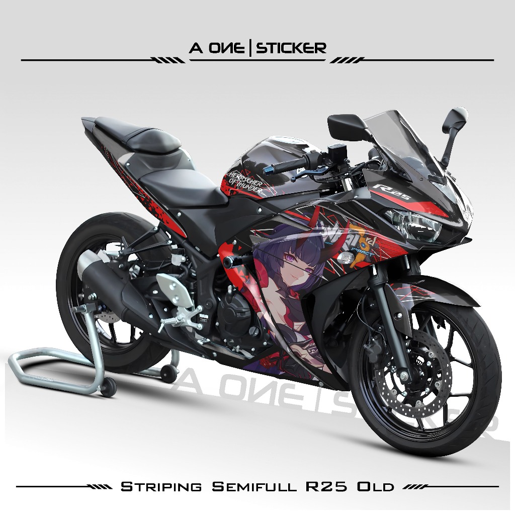 Striping Semifull Yamaha R25 Old Motif 14 / Striping R25 / R3 / Semifull สติ๊กเกอร์ / สติ๊กเกอร์ Yam