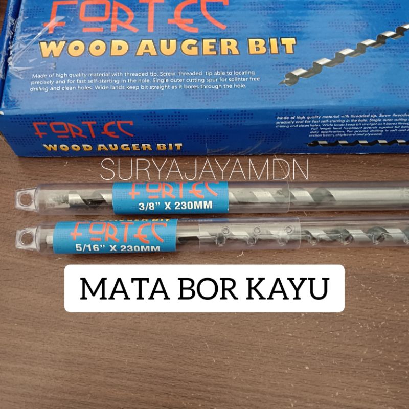 Kayu MATA [PER ชิ้น] FORTEC 3/8" และ 5/16" X 230 มม. ไม้ AUGER BIT/ไม้ AUGER BIT FORTEC