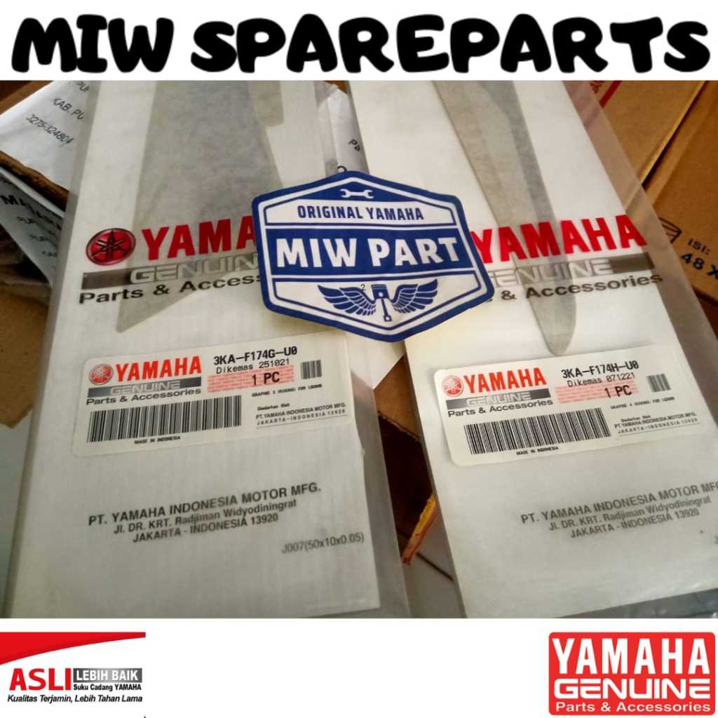 HIJAU STRIPING กล่องกราฟิก ACCU RIGHT ซ้ายสีเขียว LGGM6 YAMA RX KING 2002 ต้นฉบับ YGP/GRAPHIC (RXKIN