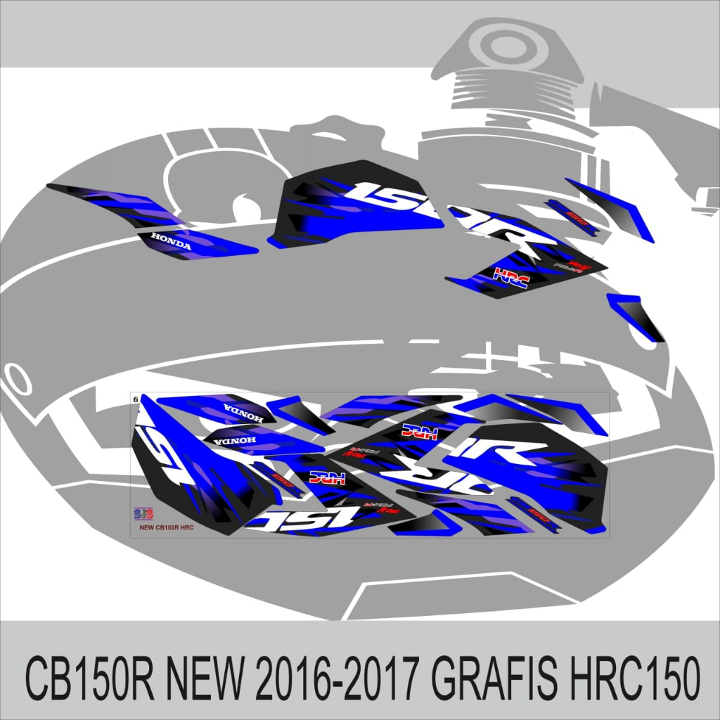 คุณสมบัติของสติ๊กเกอร์ HONDA CB150R NEW 2015-2018 Graphic MOTIF HRC150R