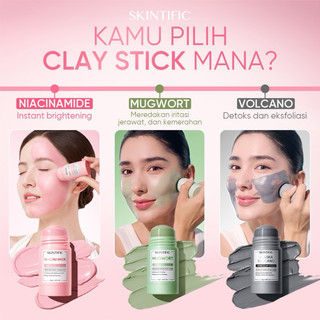 SKINTIFIC Clay Mask Stick kit - Acne Pore Komedo Removal with Mugwort Anti Pores & Acne Clay Stick 40g & Alaska Volcano Clay Pore Detox Clay Stick 40g Mud Masker Clay Masker Skintific