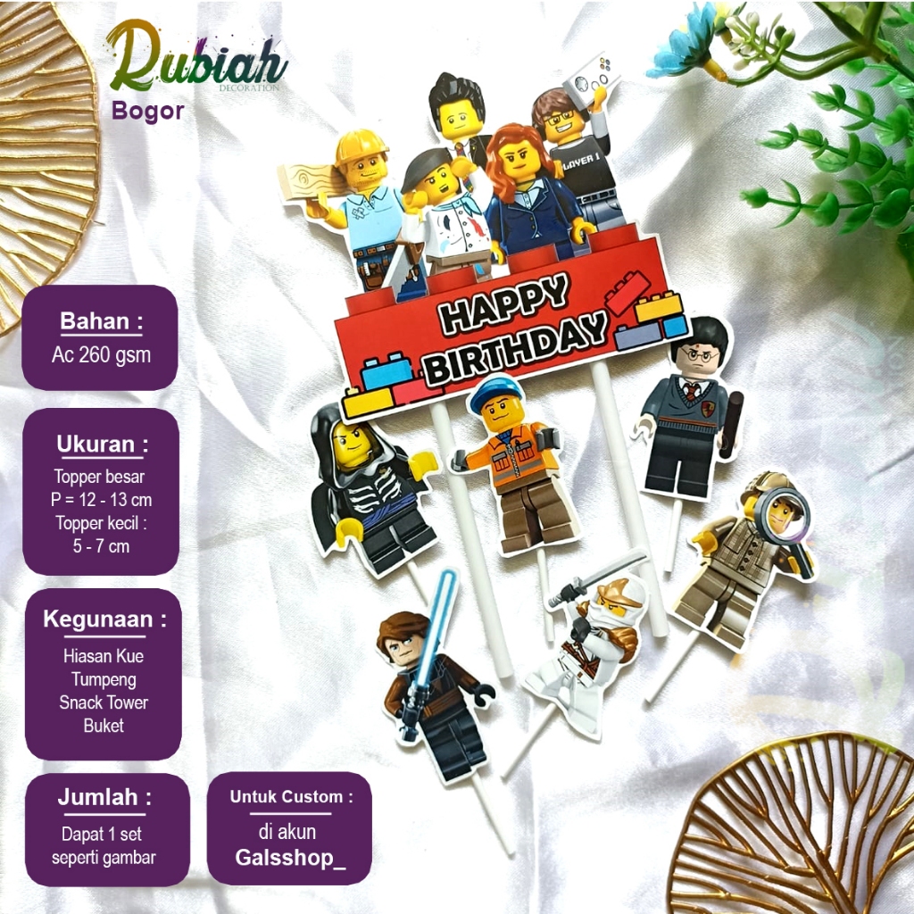 Lego Character Cake Topper / ของตกแต่งเค้กวันเกิดสําหรับเด็ก