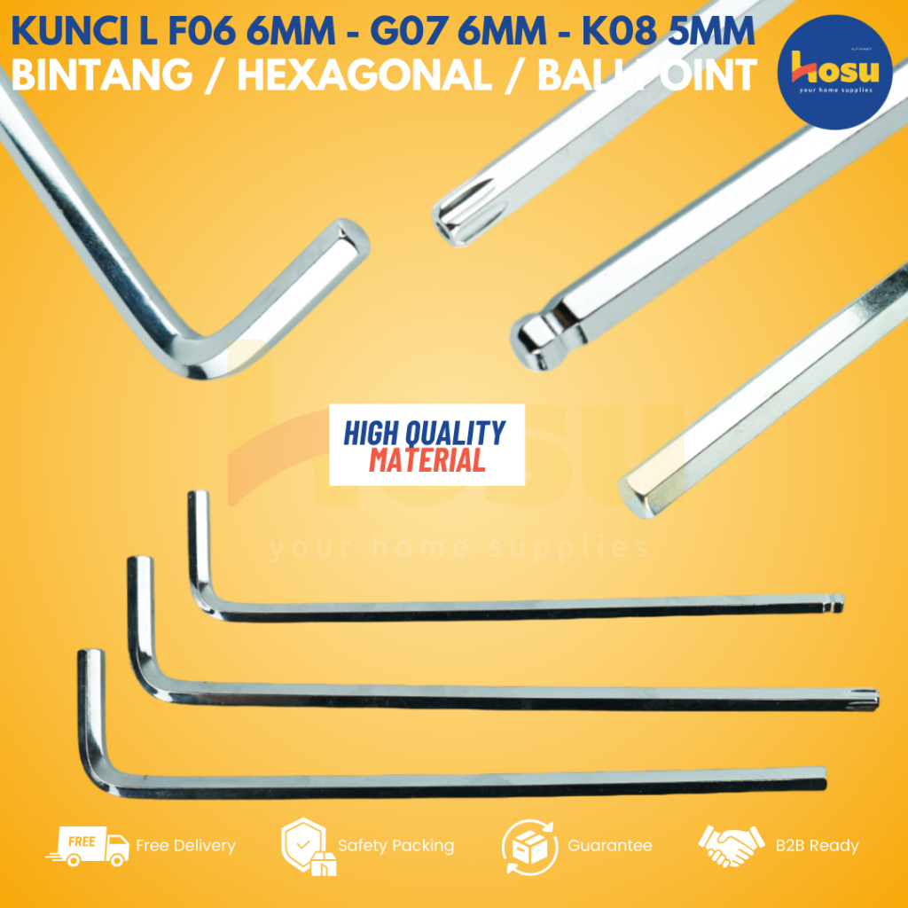 5 มม. 6 มม. Hex Key ยาวยาว L Key Ballpoint L Key L Key Star Class Tekiro
