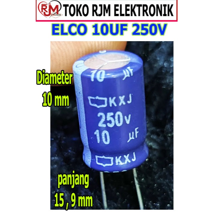 Elco 10uf 250v สีน้ําเงินโอเค