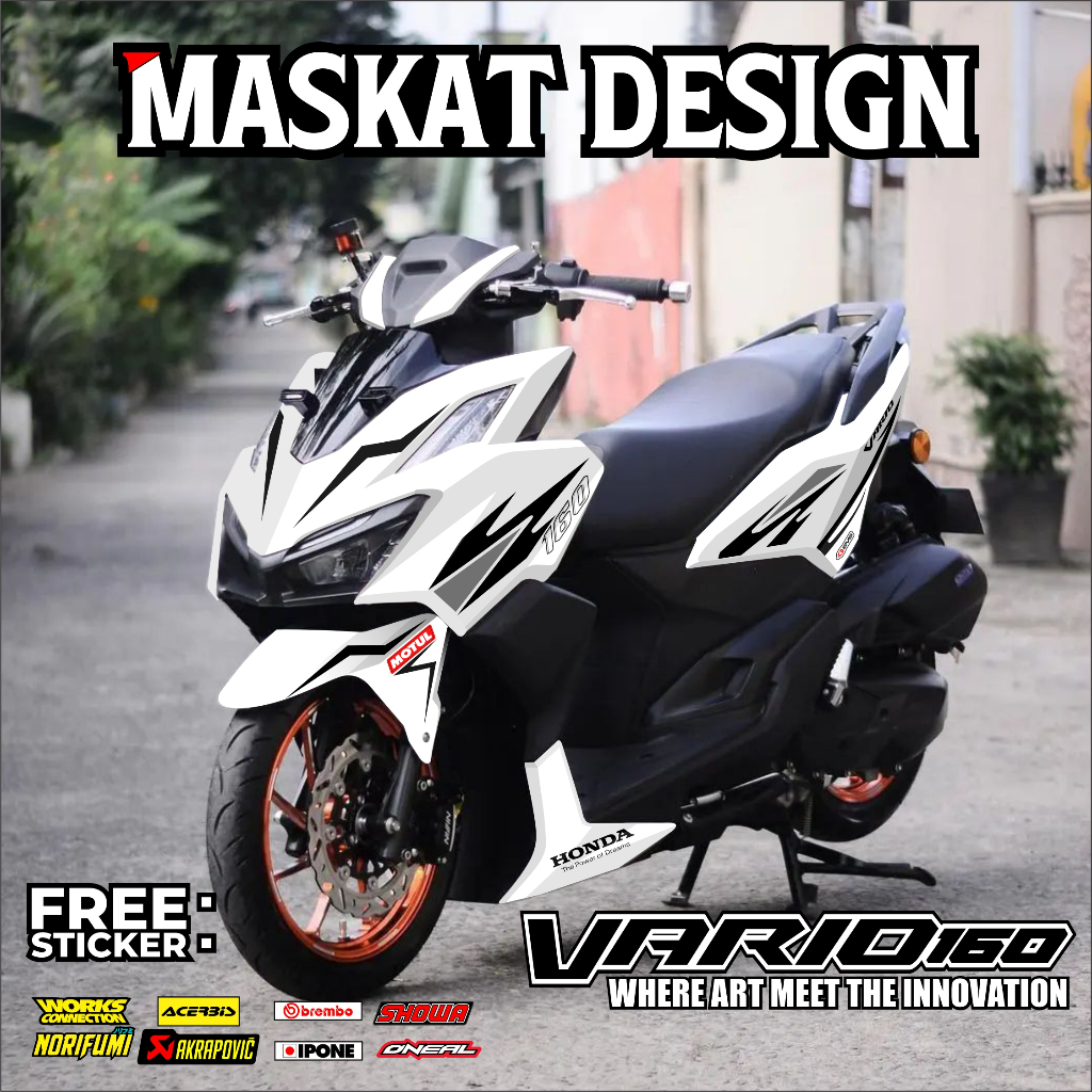 สติ๊กเกอร์รูปลอก Honda Vario 160 ABS/NON ABS Fullbody | ออกแบบมาสคอตรูปแข่ง 24.01