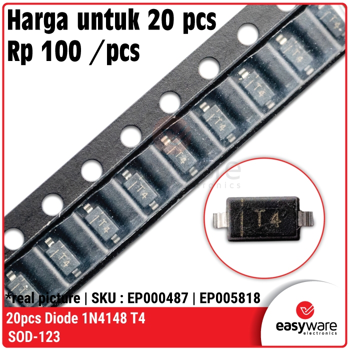20x ไดโอด 1N4148 SOD123 1N4148W T4 SOD-123 ไดโอดสลับ 1N4148 SMD
