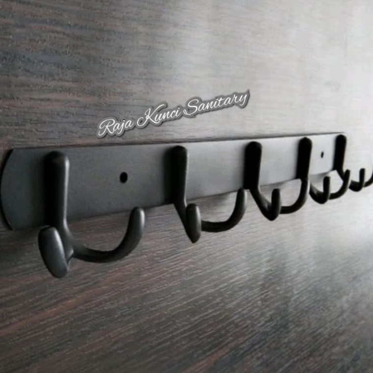 SALEE Kapstok Double Hook 5 Hooks Black Black Clothes Hanger 5 Hooks Stainless Black Double Hook